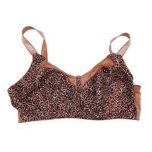 Hanes Just My Size 15763 Comfort Shaping Wireless Bra Size  44D Cheetah Print